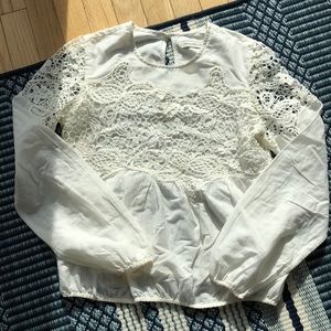 Abercrombie &fitch white embroidered long sleeve